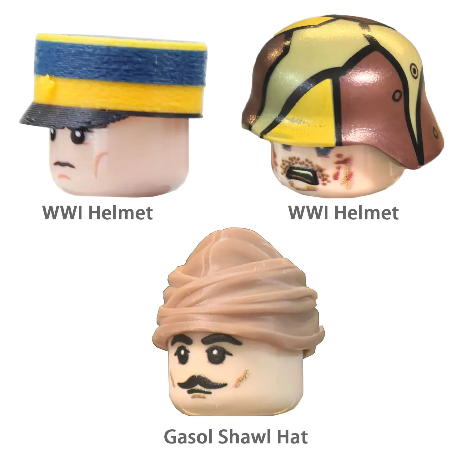 MOC WWI Militärhelme Hut Bausteine Soldaten Armee Schal Zubehör Bausteine Spielzeug Kinder Geschenk