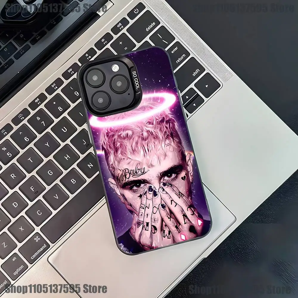 Rapper L-LIL Peep Phone Case For iPhone 16,15,14,13,12,11,Pro,XS,Max,Plus,Mini,SE4,E Black Matte Shockproof Cover