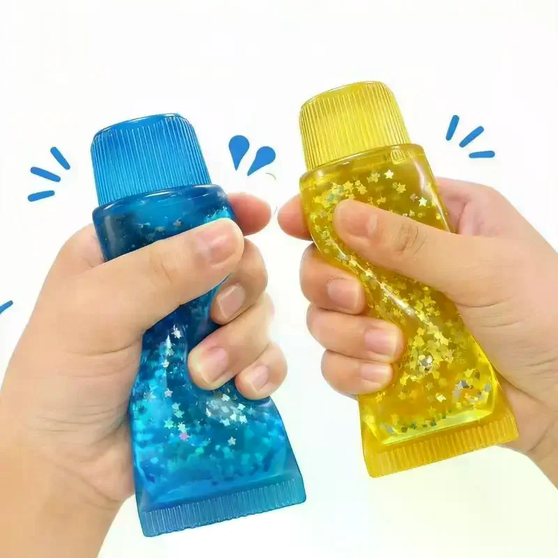 Sparkling Pentagram Maltose Toothpaste Stress Relief Toy, Soft Slow Rising Deformable Squeeze Fidget Toy