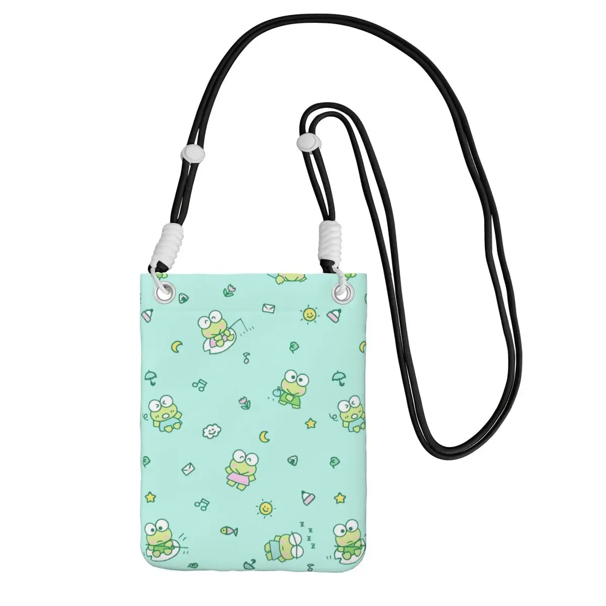 

Custom KeroKeroKeroppi Carry A Mobile Phone Bag Diagonally Men Women Cute Frog Shoulder Crossbody Bag Adjustable Length Travel