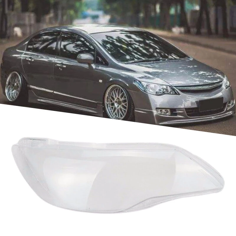 3X Left+Right For 2006 07 08 09 10 11-15 Honda Civic FD Car Headlight Lens Cover Head Light Lamp Shade Front Auto Light