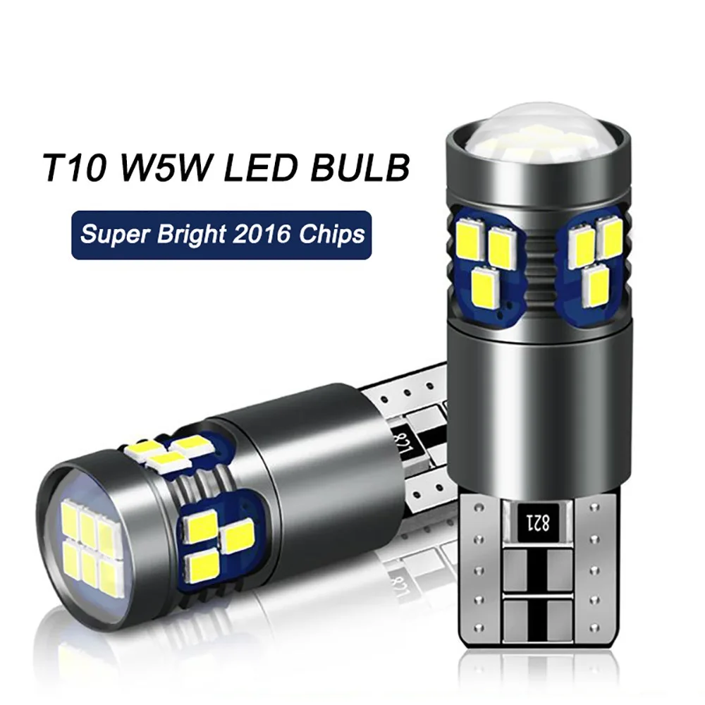 

2pcs W5W LED T10 Led Bulb 168 194 Canbus nor Error 18SMD 3030 Car Signal Lights Clearance License Plate Lamp 6000K White 12V