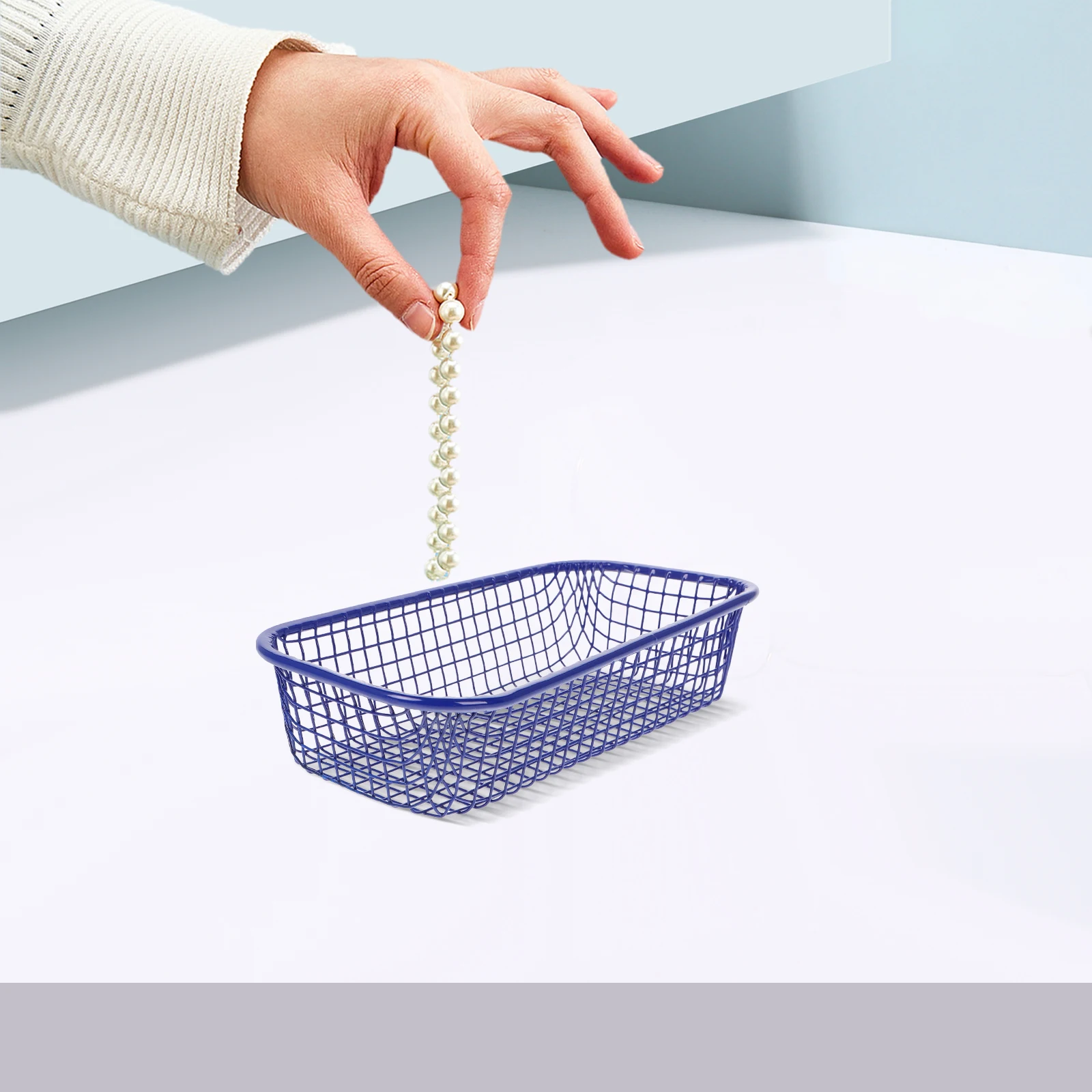 

1Pcs Versatile Wire Basket For Organizing Storage Decorative Container For Desk Bathroom Kitchen Utility