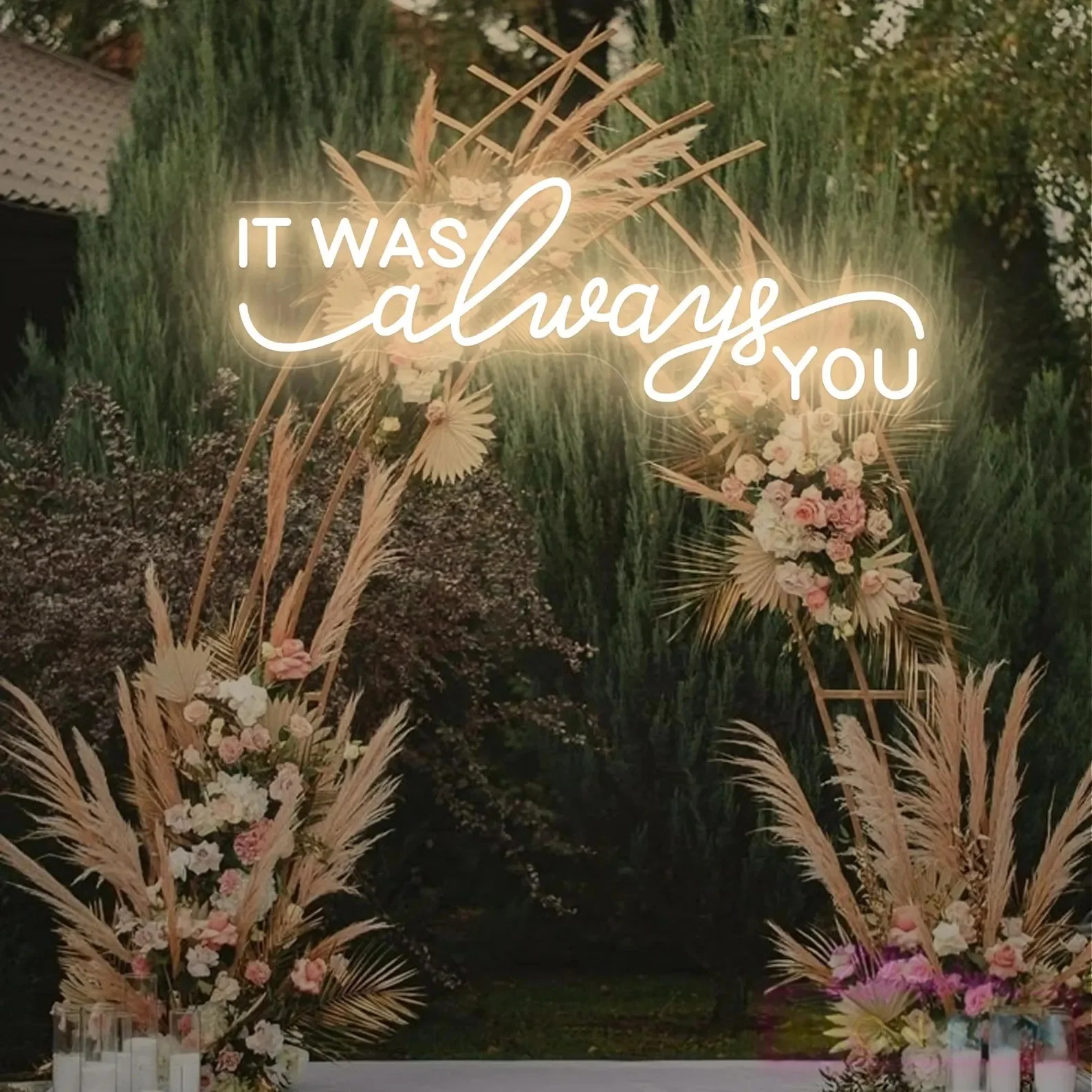 It Was Always You Neon Sign, Custom Wedding LED Neon Light Sign, Wedding Home Wall Decor Engagement Party Personalized Backdrop