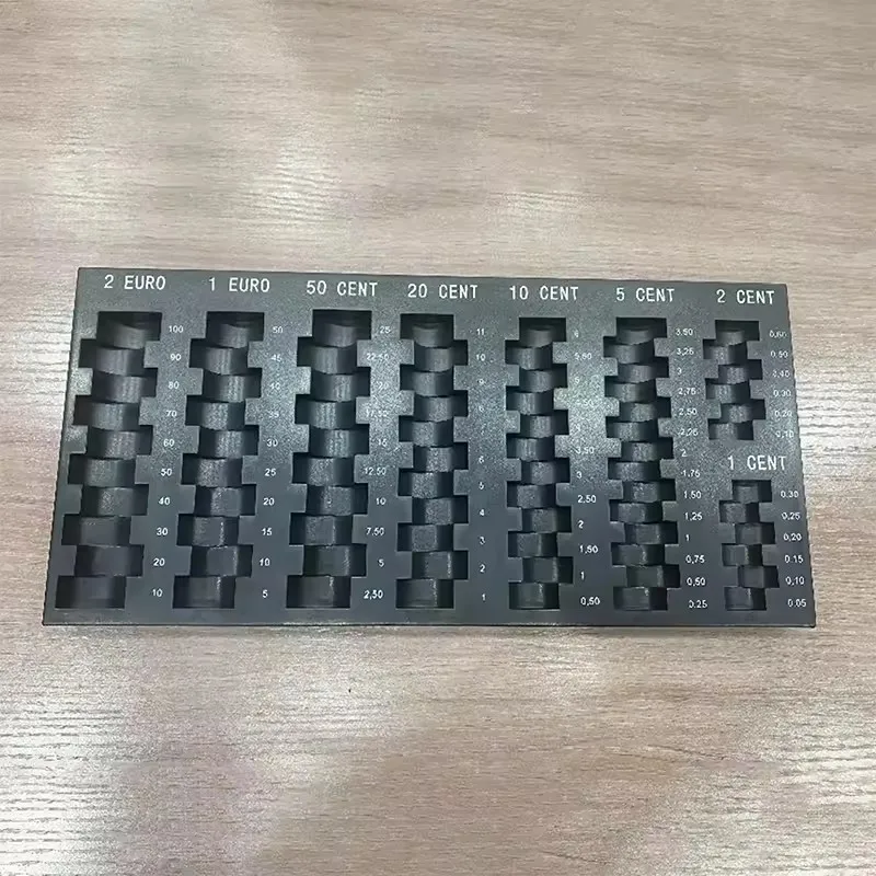 1pcs New Convenient Black European Storage Box Universal Plastic Coin Organiser Tray Gifts Coin Dispenser Pocket Organiser Box