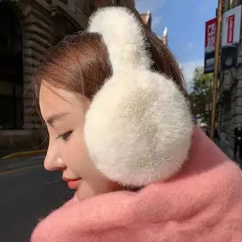 Moda jednokolorowe miękkie pluszowe nauszniki zimowe ciepłe nauszniki składane nauszniki futrzane nauszniki zewnętrzna ochrona przed zimnem nauszniki