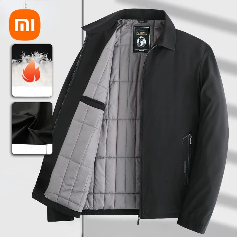 Xiaomi Autumn Winter Jacket Men Lambswool Warm Thicken Jacket Waterproof Jogging Casual Streetwear Solid Color Fashion Jacket