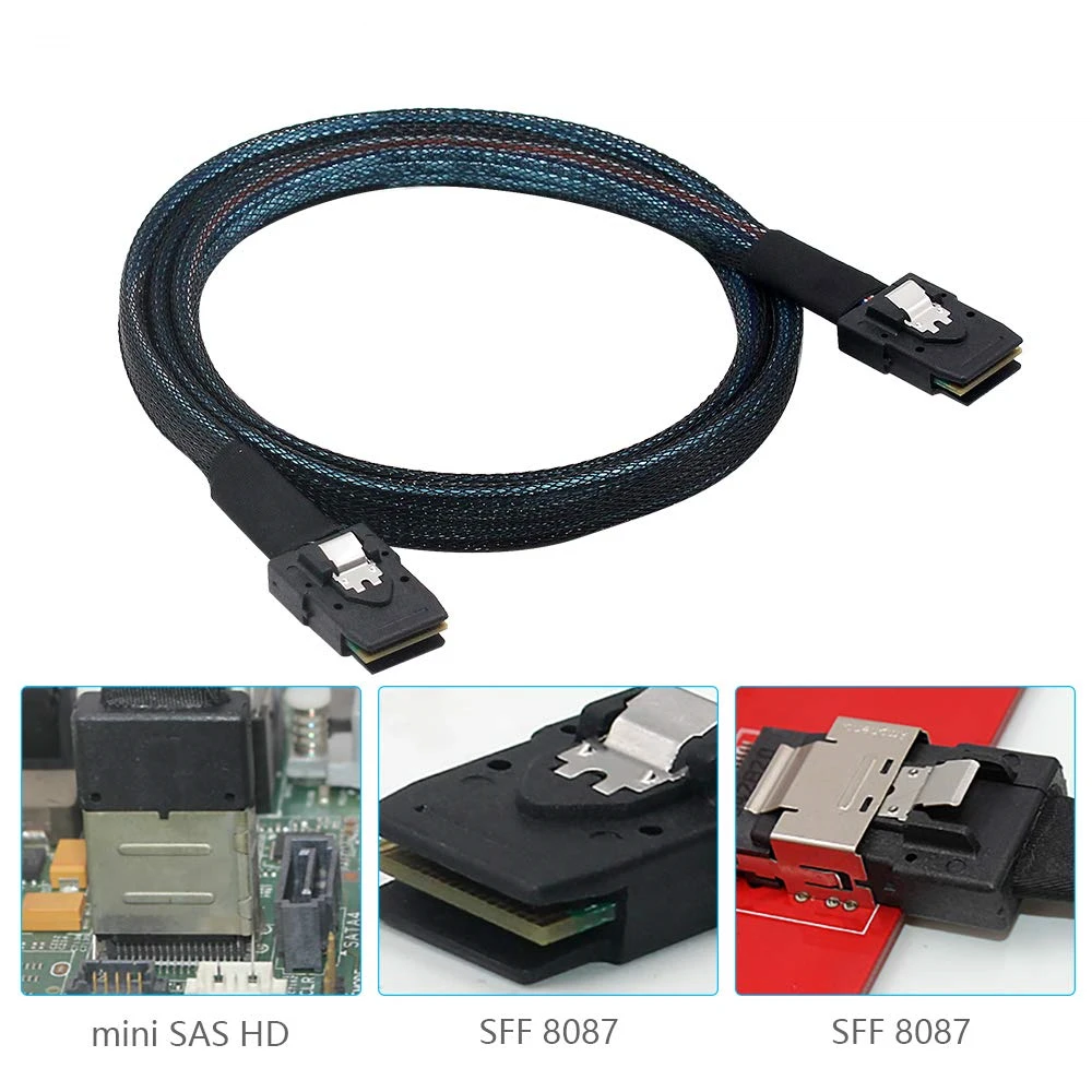 Internal Mini SAS 36Pin SFF-8087 To SFF 8087 Connector 6Gbps Data Cable Motherboard Controller Server Host Hard Drive Raid Cord