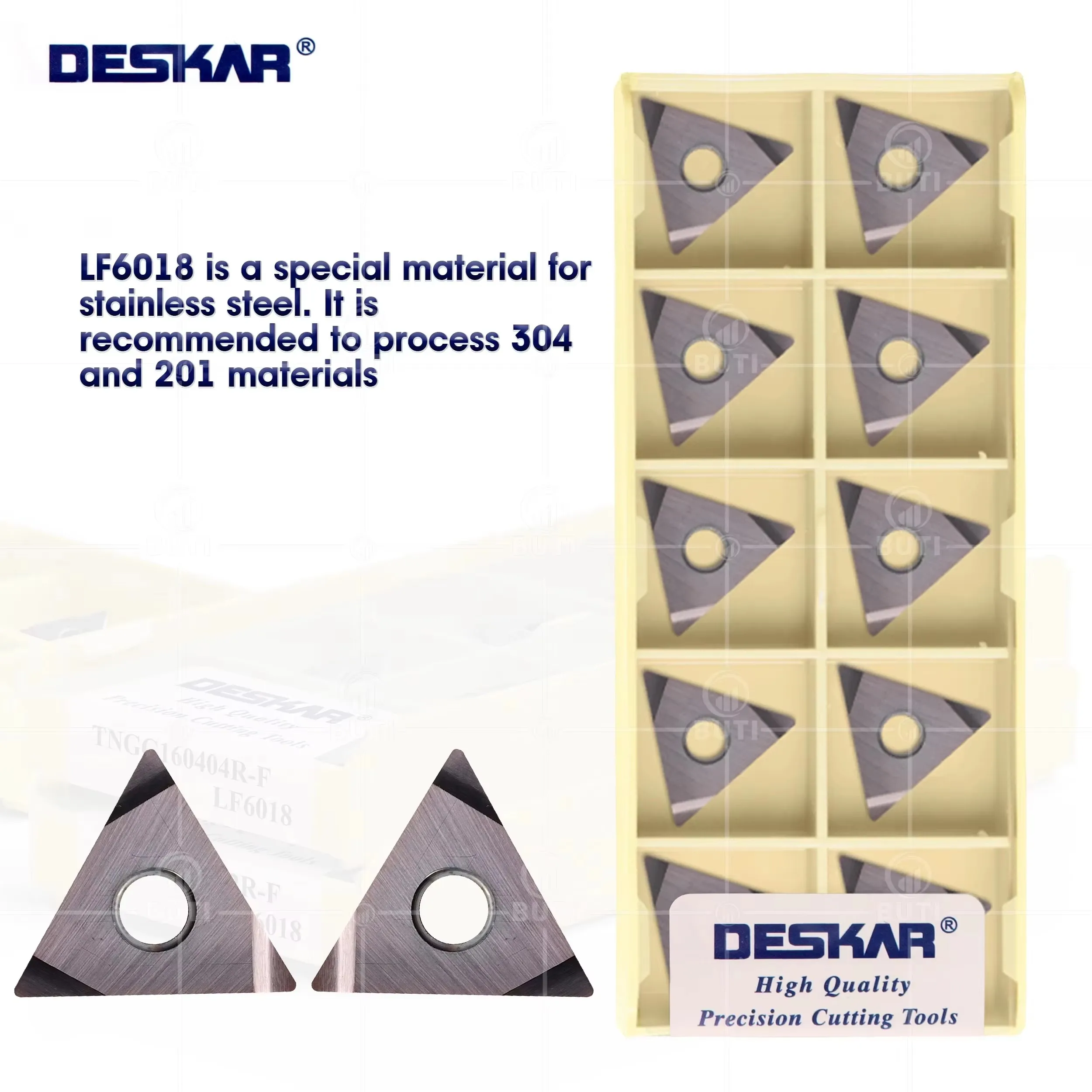 DESKAR 100% Original TNGG160402 TNGG160404 L-F R-F LF6018 Numerical Control Lathe Carbide Inserts Turning Blades Cutting Cutter