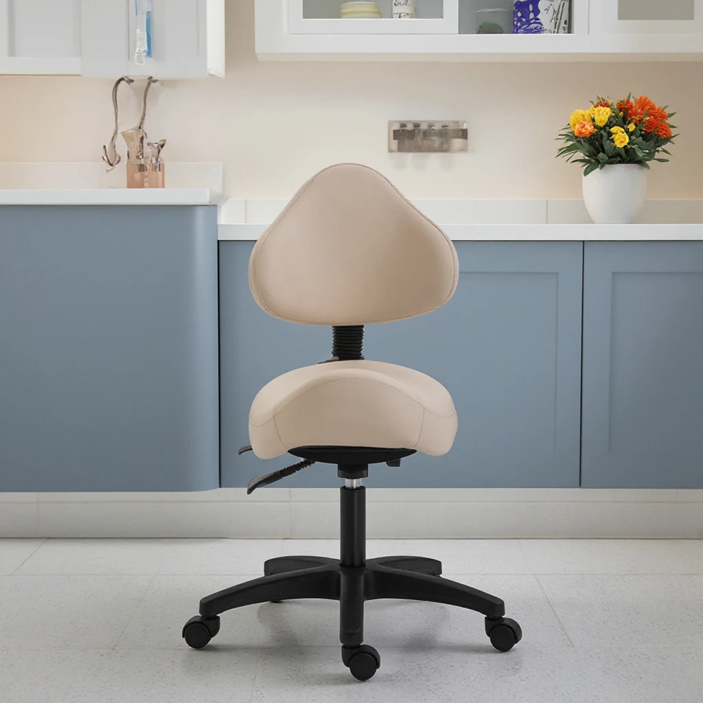 Professional Heavy Duty Hydraulic Salon Saddle Stool Chair Backrest Dentist Dental Spa Massage Clinic Barbershop Suitable Metal