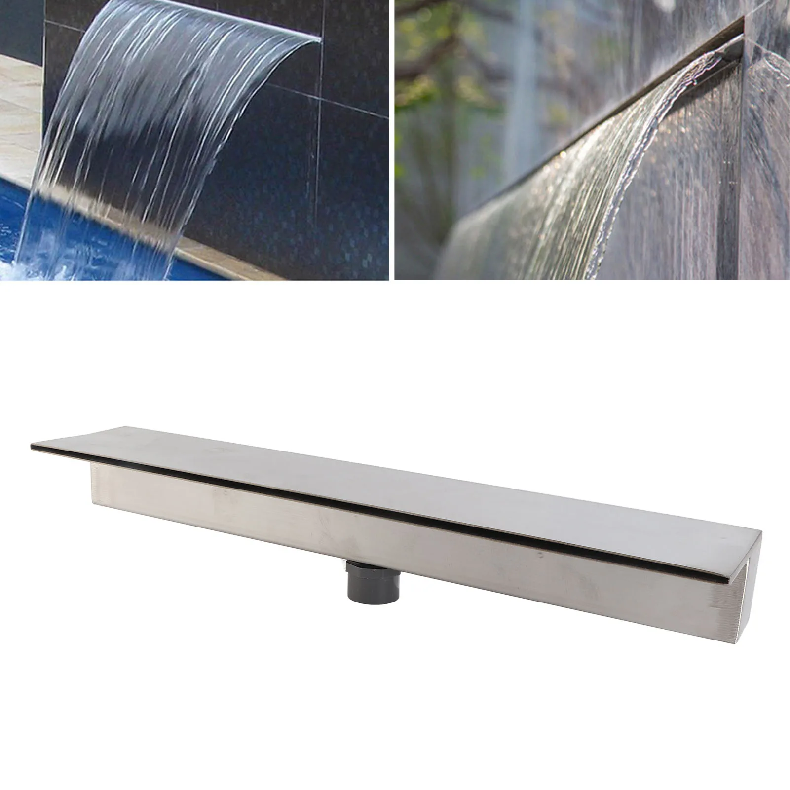 

Waterfall Outlet 304 Stainless Steel Decorative Waterfall Fountain Spillway for Courtyard Garden Villa Pool Waterfall Spout