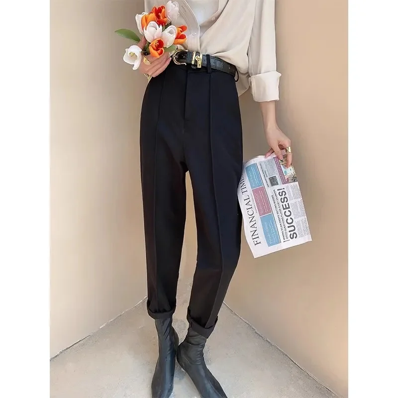 New Women's Summer Pants Solid Casual Loose High Waisted Wide Leg Pants Women Street Fashion White Trousers Elegant Pants Female