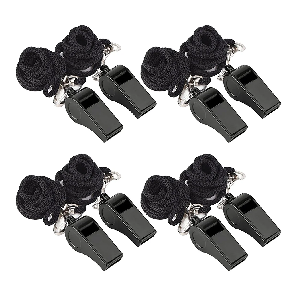 

8pcs Portable Whistles with Rope Emergency Survival Whistles for Referee Hiking Camping metal whistle