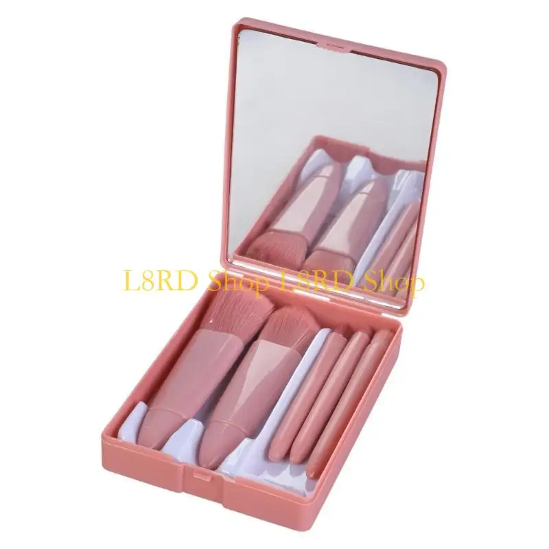 L8RD 5PCS Trang điểm Bàn chải Set Nền móng cho khuôn mặt phấn phủ bóng râm phấn mắt.