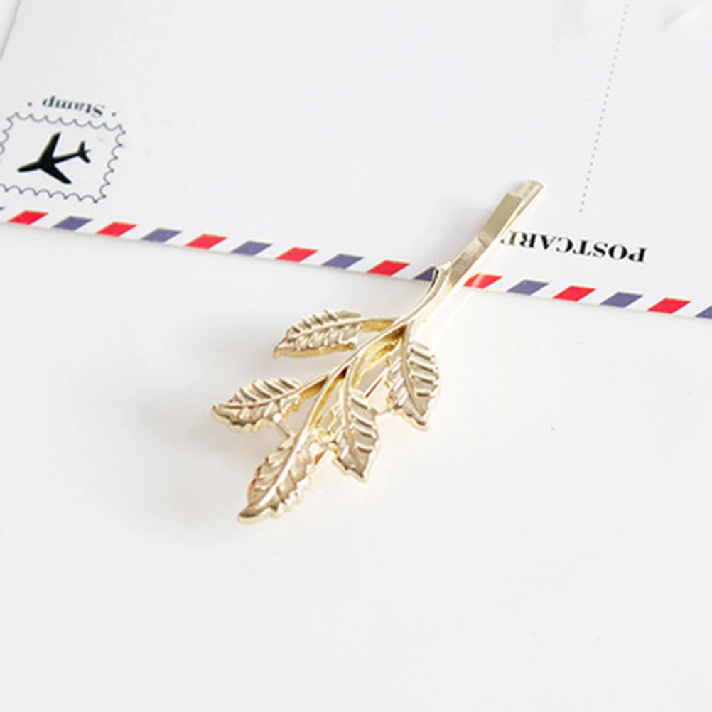 

10Pcs Leaf Shaped Hair Clips Alloy Leaf Barrettes for Women Elegant Hair Accessories Wedding Party Photography Use
