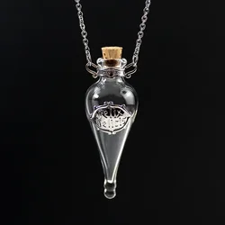 Vintage Magic Potion Bottle Necklace DIY Spirit  Glass Wishing Fragrance Pendant for Men and Women's Party Jewelry Gifts