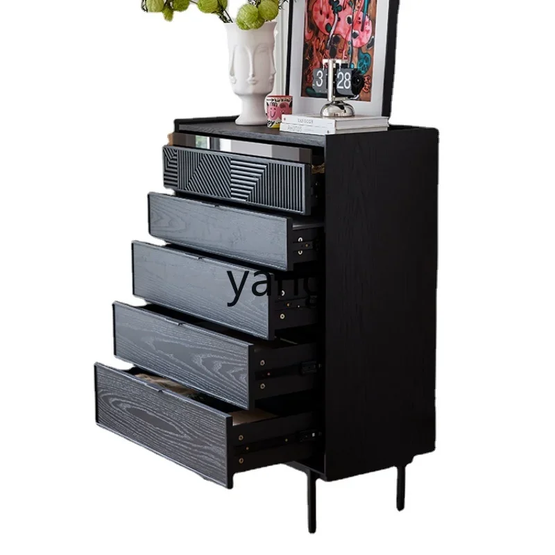 

LTT Modern Light Luxury Solid Wood Chest of Drawers Living Room Storage Chest of Drawer Retro Simple Bedroom Locker