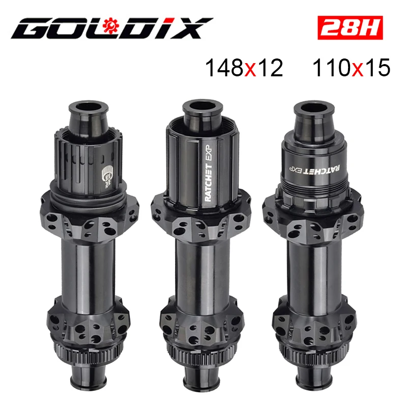 GOLDIX M240 EXP Ratchet 52T Mountain Bike Straight Pull Hub 28H BOOST HG XD MS Center Lock Disc 110x15 148x12 MTB Hub