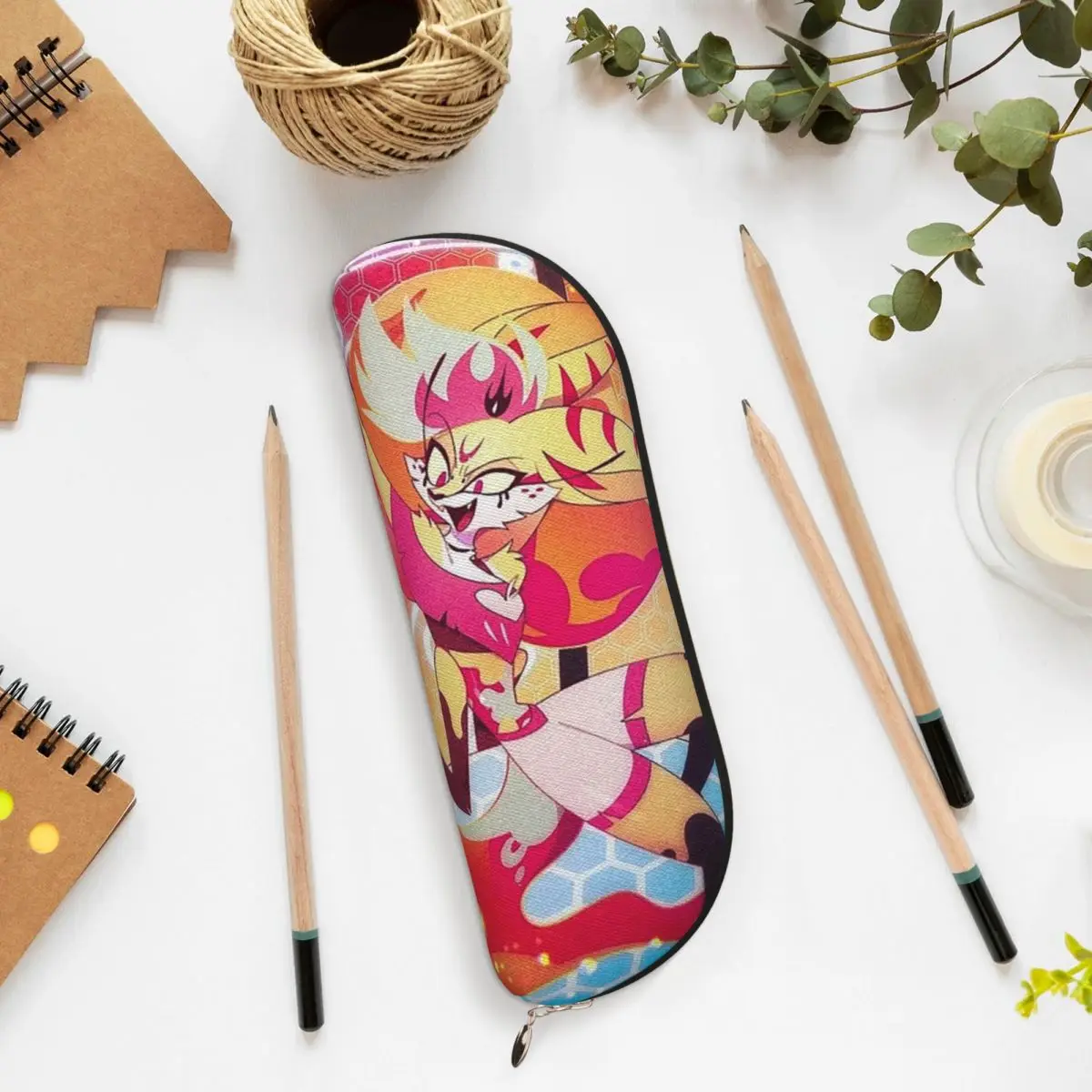 Helluva Boss Beelzebub مقلمة حامل قلم تخزين لوازم مكتبية تخزين كبير صندوق القلم حقيبة أقلام رصاص لمدرسة الطلاب