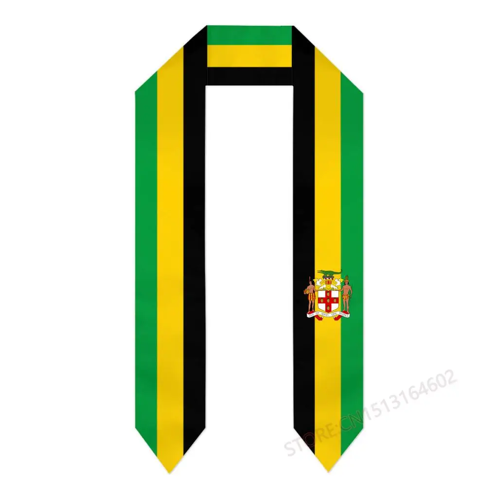 

Custom Name Or Logo Jamaica Flag Scarf Graduation Stole Sash International Study Abroad Class of 2023 Shawl