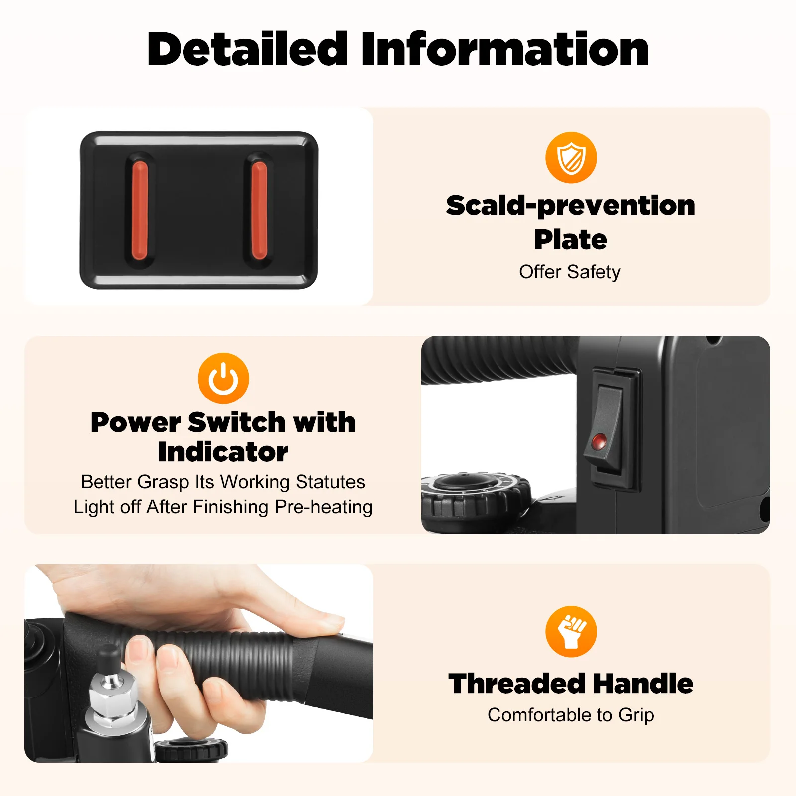 مكواة بخار كهربائية صناعية لتغذية الجاذبية 110 فولت 1200 وات 60 ~ 220 ℃   حديد الجاذبية