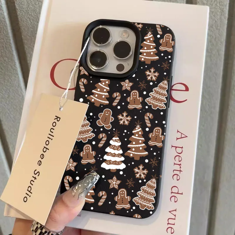Casing Ponsel Pola Lichee Grafis Pohon Natal untuk Xiaomi 14T 13T Pro 15 14 13 Penutup Bumper Silikon TPU Lembut Permen Tahan Benturan