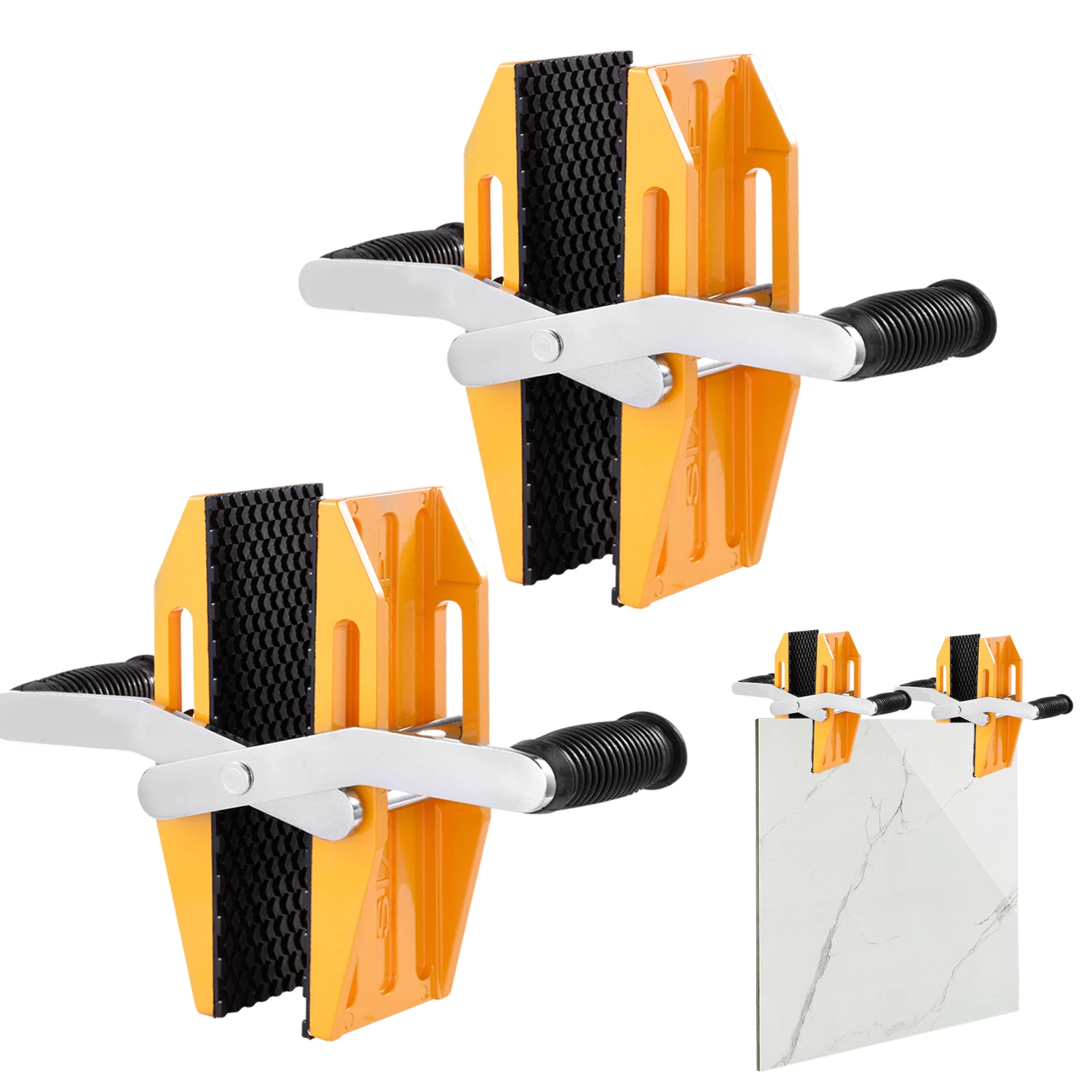 2PC Double-Handed Metal Lifting Clamp Effort-Saving Tool for Stone Glass Handling Metric Measurement Direct Manufacturer