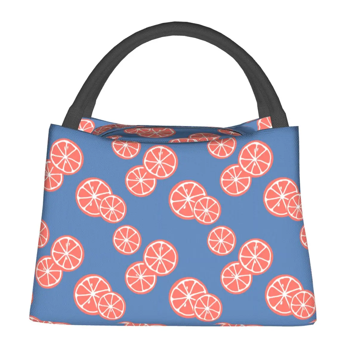 Pink Grapefruit On Pacific Blue Lunch Bags Bento Box Resuable Lunch Tote Picnic Bags Thermal Bag for Woman Girl Office