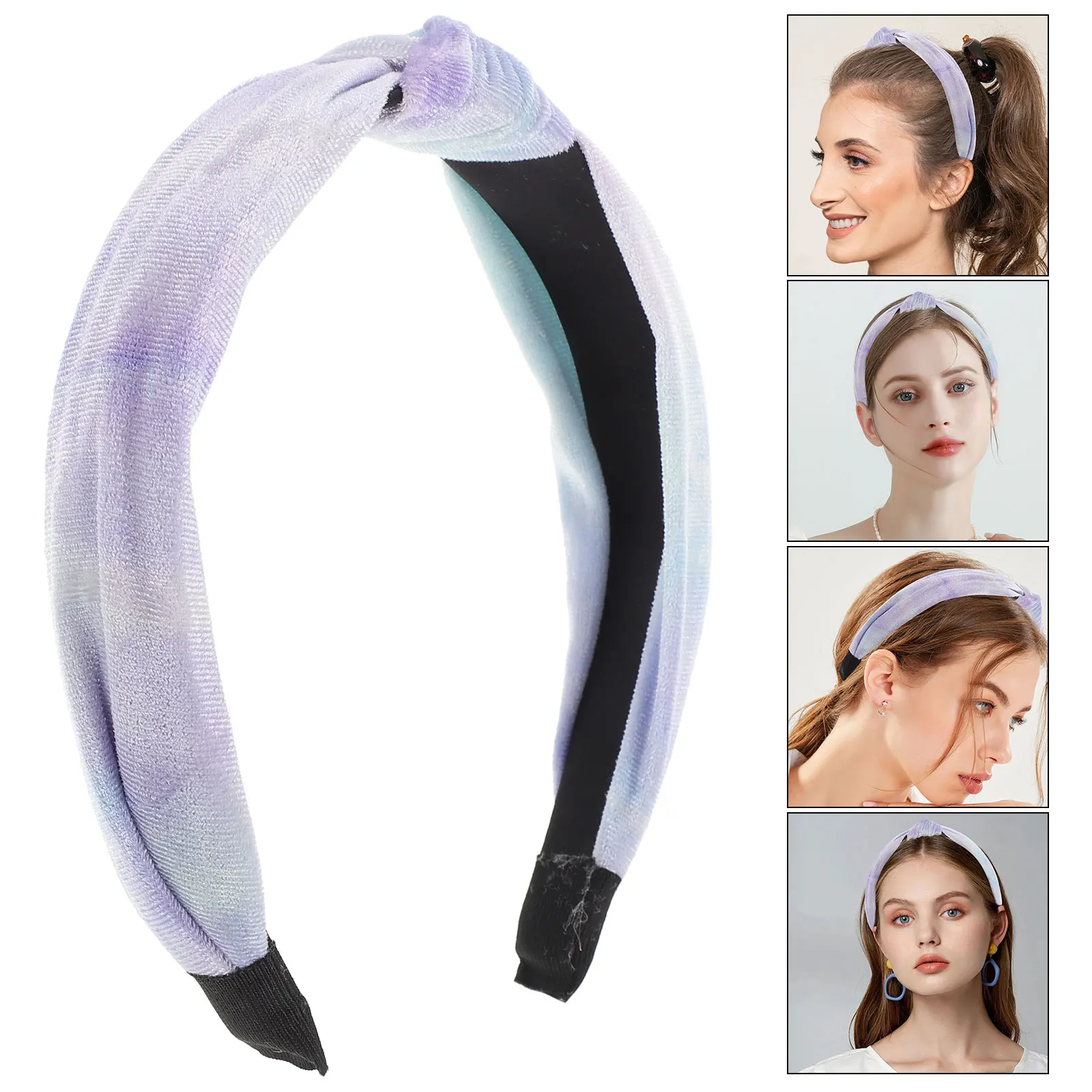 

Luxury Tie Dye Knotted Headband Wide Soft Hair Band For Women Girls Boho Turban Hair Accessories Yoga Spa Workout Face Washing