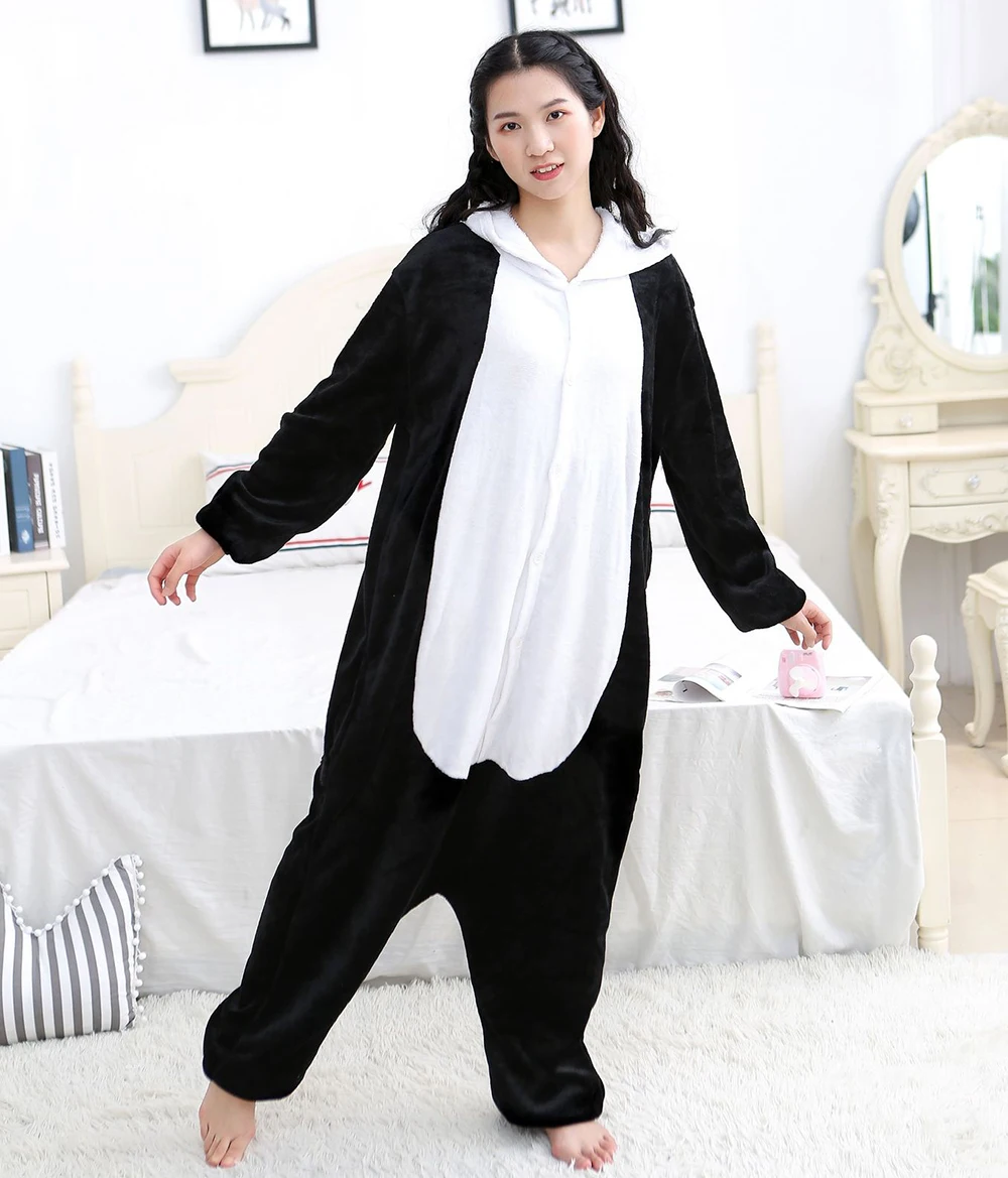 

Halloween Costume Panda Cosplay Onesie Animal Cartoon Onesies Autumn Winter Unisex Fleece Sleepwear For Women Men Pajamas Set