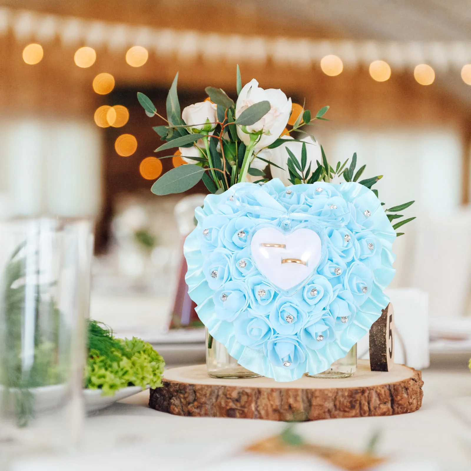 

Чехол для колец в форме сердца для коробки с розами, свадебные аксессуары, свадебные принадлежности, подушка для свадебного кольца, аксессуар для декора вечеринки