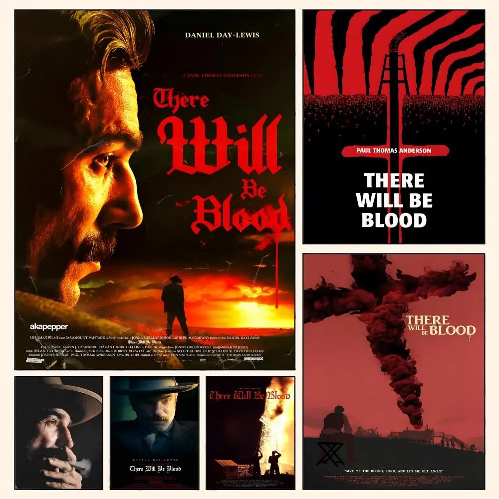 Movie There Will Be B-Blood Poster Waterproof HD Modern Peel And Stick Wall Decor Living Room Dorm Garage