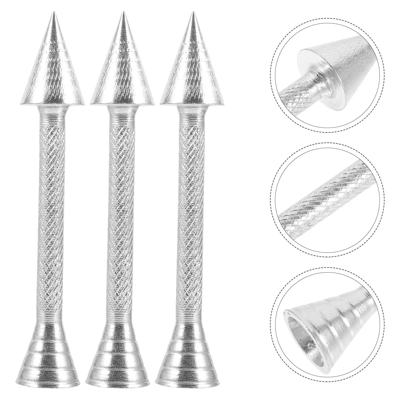 3 Pcs Flower Nails Aluminium Alloy Sticks Cake Piping Rod Baking Pastry Cone Holder Icing Tool Dessert Cookie Biscuit