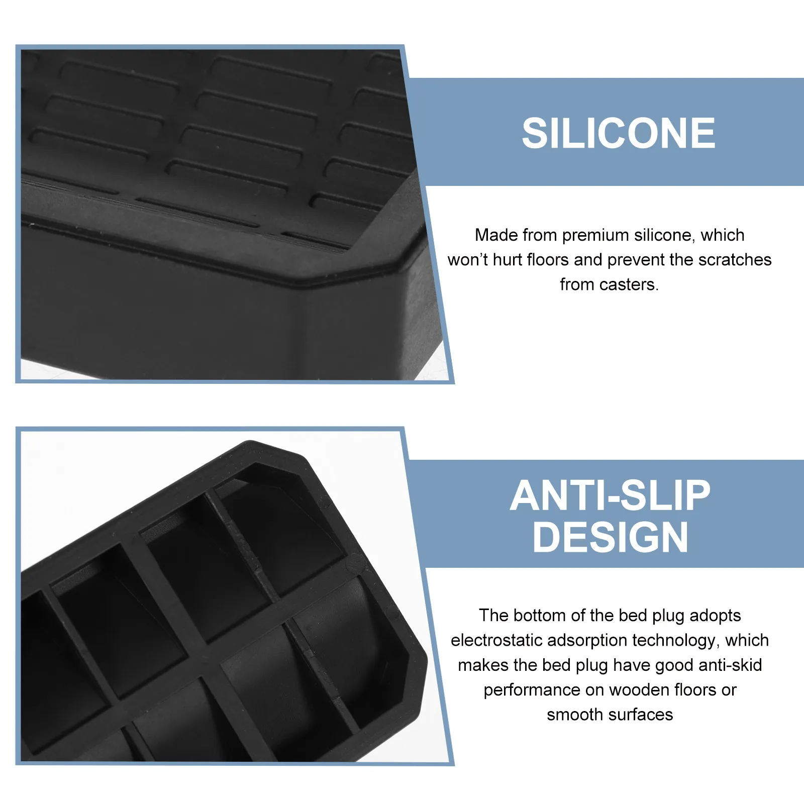 8Pcs Silicone Non-Slip Furniture Wheel Caster Cups Anti-Skid Pads Bed Stopper Chair Sofa Floor Protection Anti-Skid Wheel Pads