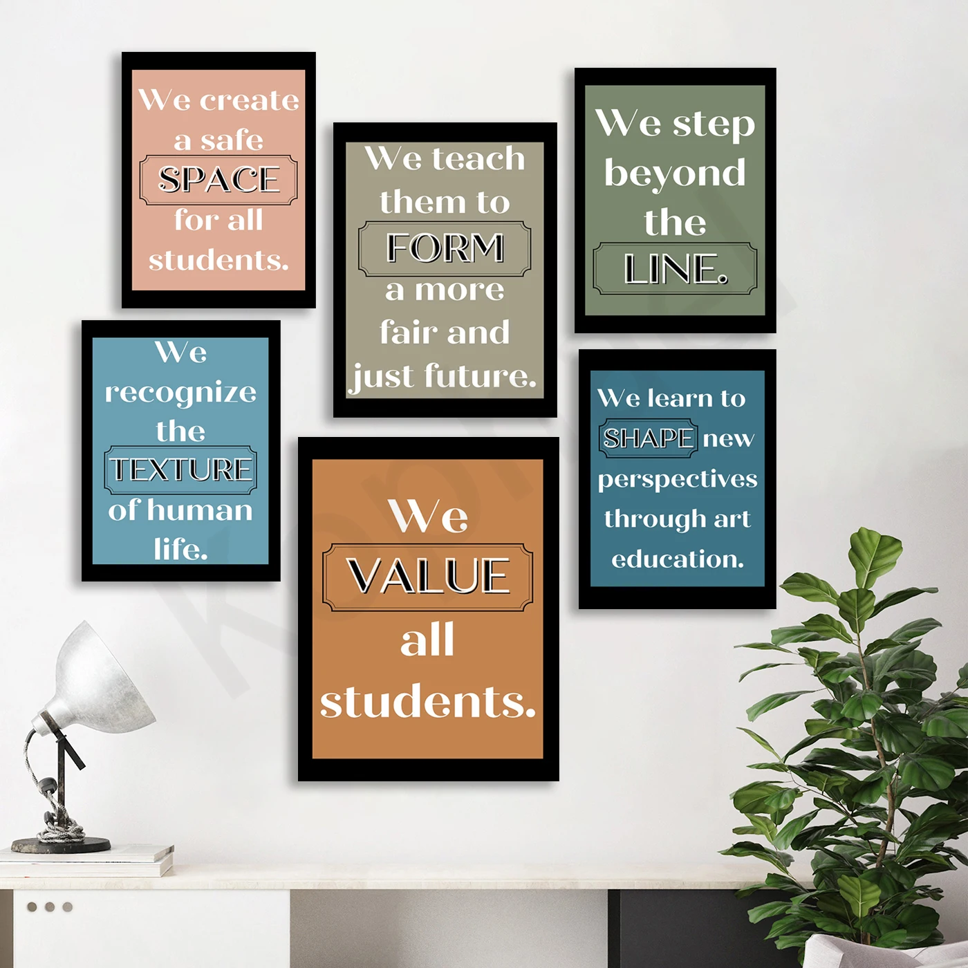 Classic Elements of Art Classroom Philosophies. Abstract Geometric Art. School Homeschooling. Wall Decor Poster