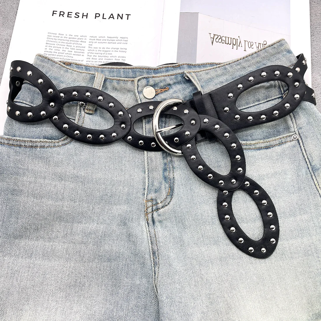 Женский пояс с заклепками, модный корейский стиль, универсальные джинсы, декоративный кожаный ремень, модный аксессуар для похудения