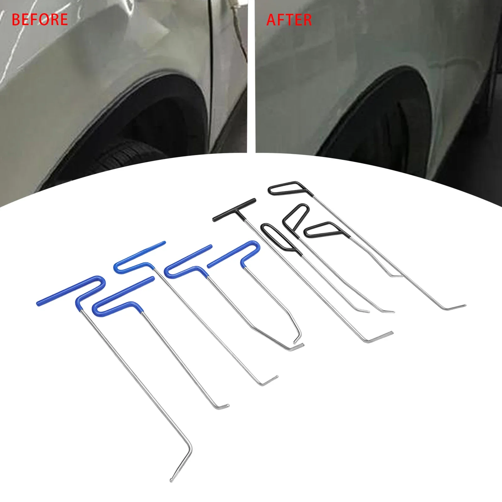 10PCS Dent Reparatur Stangen Kit Paintless Dent Removal Stangen Auto Körper Dent Reparatur Haken Stangen Reparatur für Die Meisten auto Dent Removal