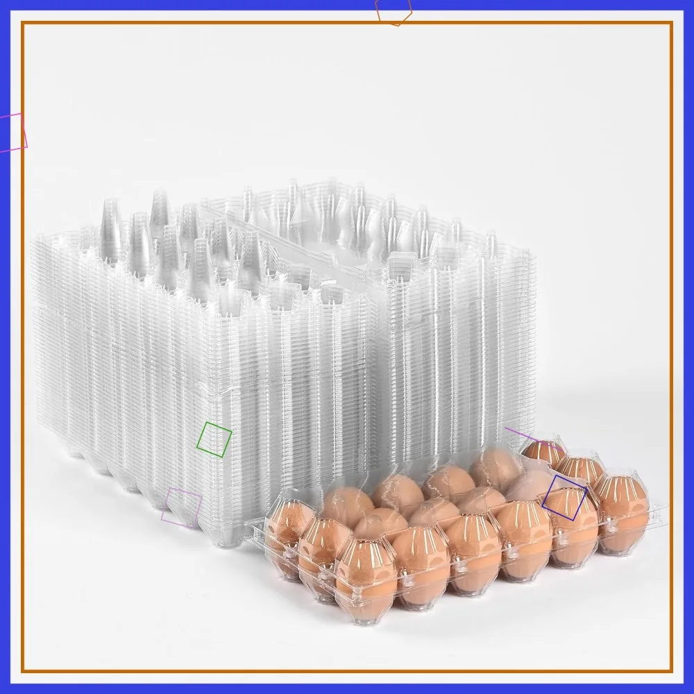 

110 Pcs Clear Plastic Egg Cartons, 18-Cell Reusable Bulk Storage for Family, Farm & Markets