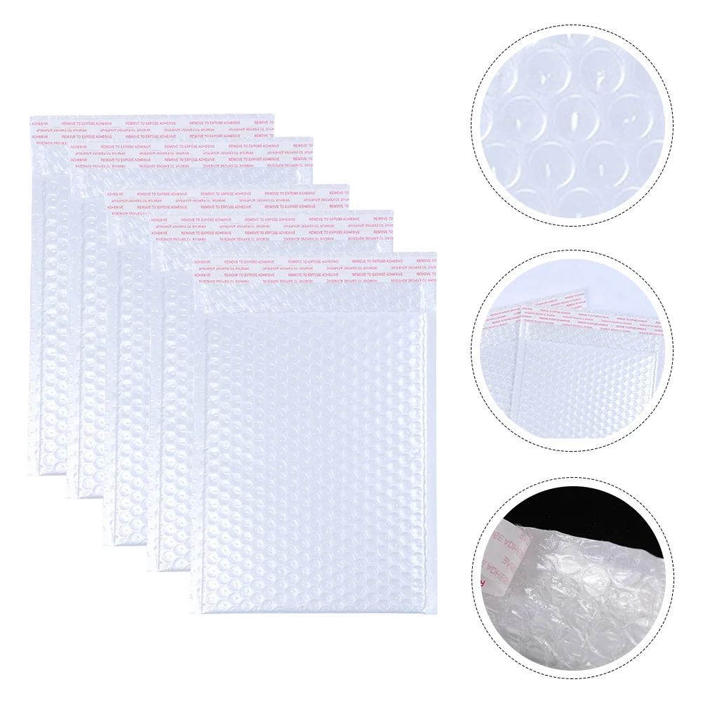 Bolsa de almacenamiento de burbujas, 50 Uds., ligera, impermeable, a prueba de golpes, bolsa de embalaje para libros de correo, documentos, blanco, 20x15cm
