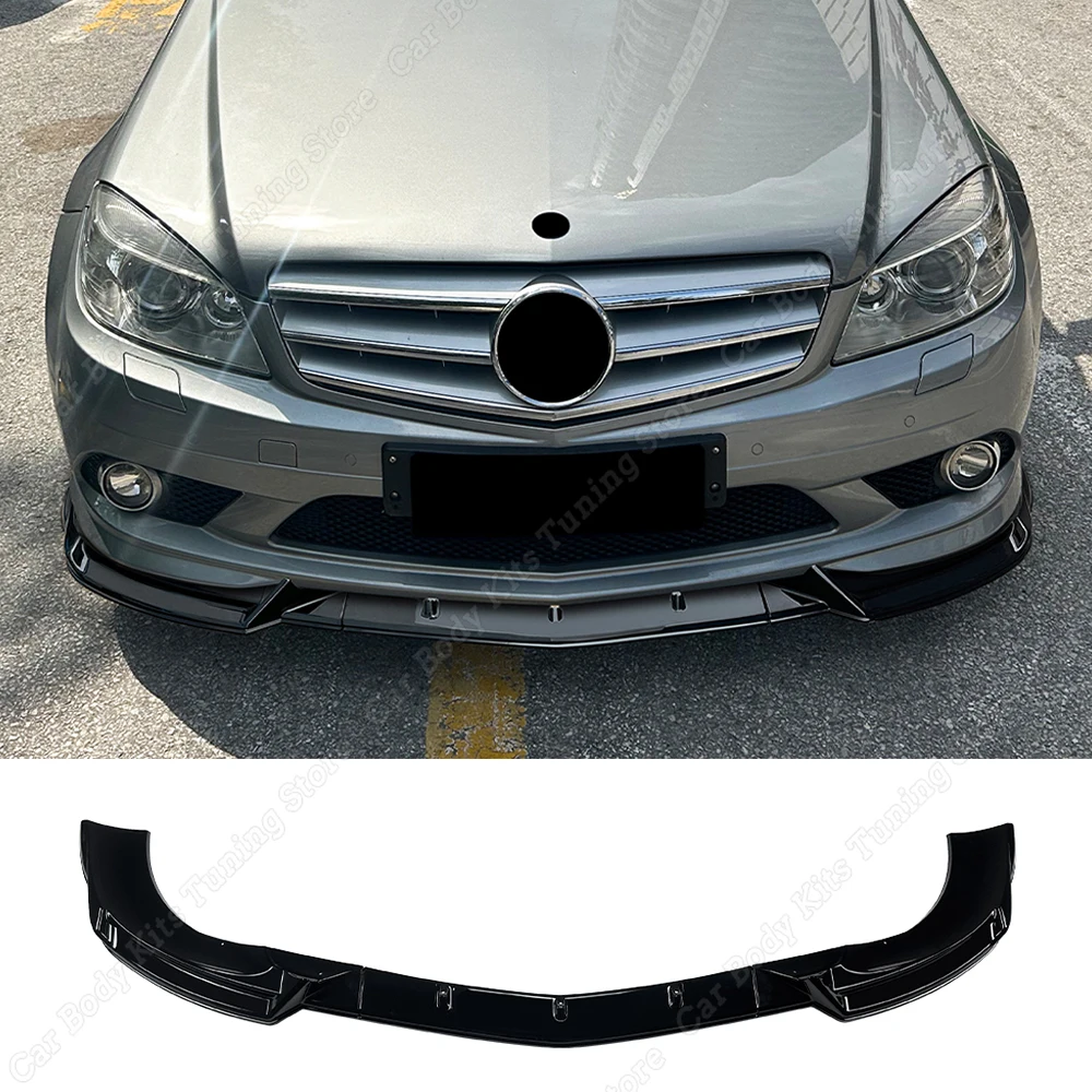 for Mercedes-Benz C Class W204 S204 C200 C220 C250 AMG Line 2007-2011 Front Bumper Lip Diffuser Splitter Spoiler Body Kit Tuning