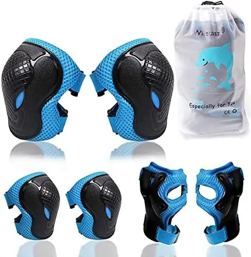 

Wiletasz Knee Pads, Elbow Pads & Arm Protectors for Children, Children's Protector Sets Adjustable Strap for 5-12 Years
