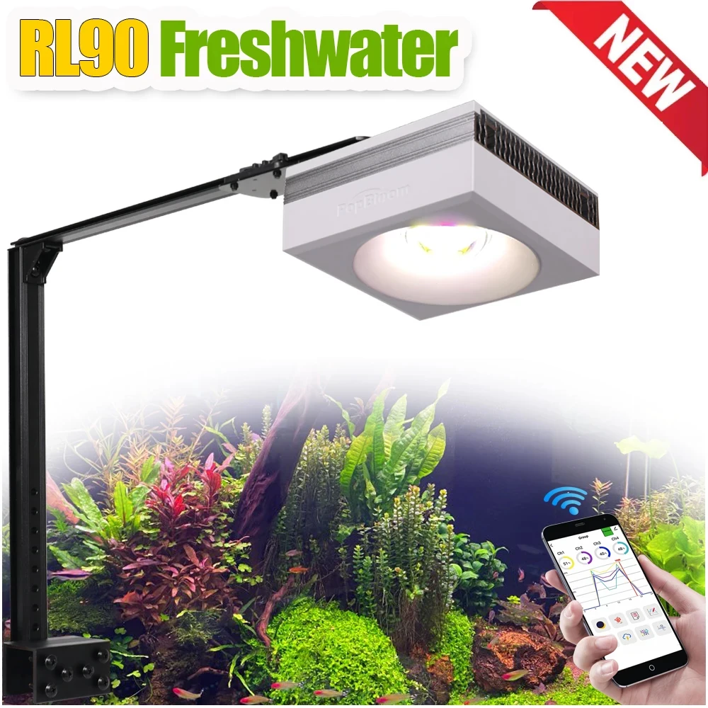 PopBloom Professionele Aquarielamp voor Geplante Aquaria 100W, Zoetwateraquarielamp voor 60CM 24" Zoetwater, Geplante Visbaklamp