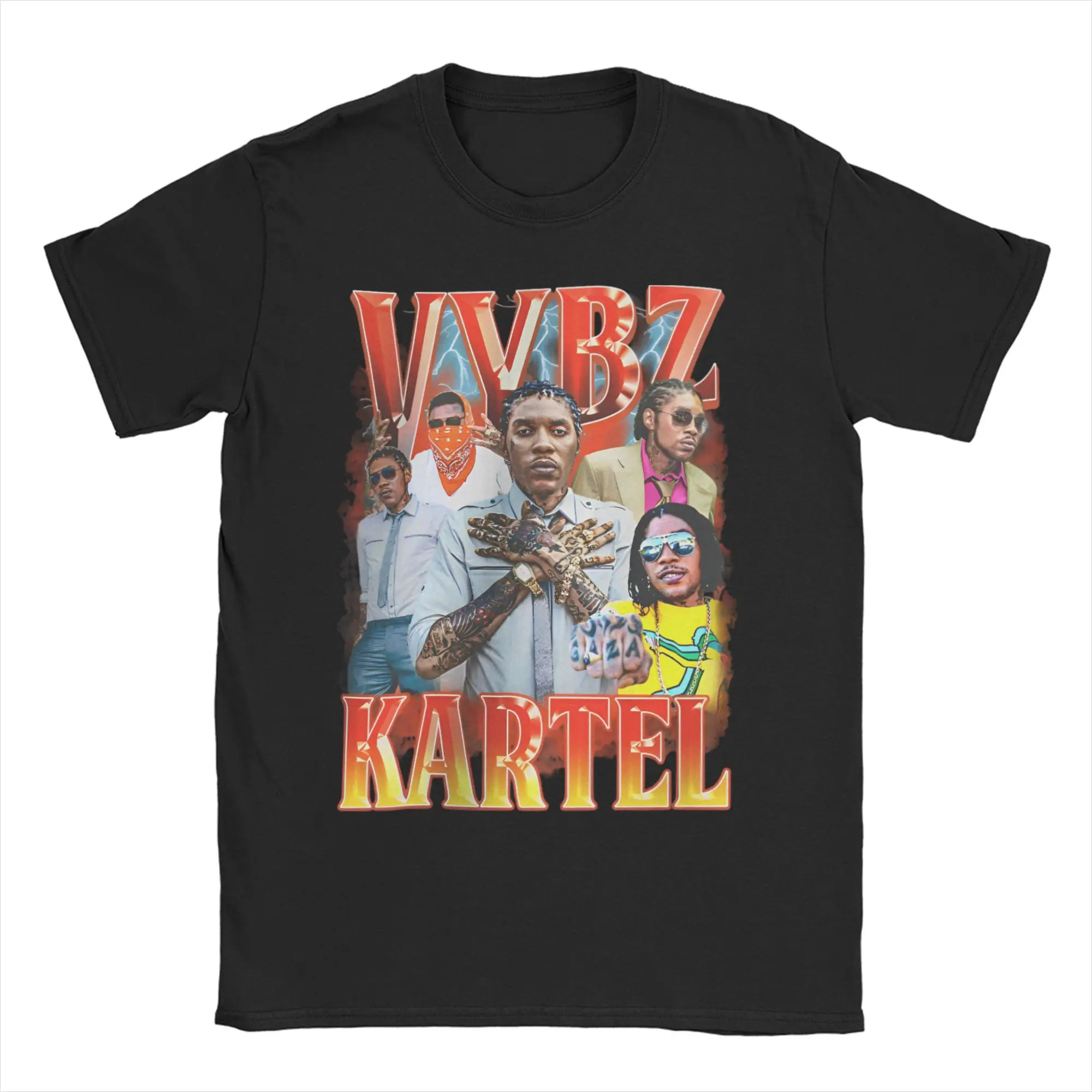 

Rapper Vybz Kartel T-Shirt Summer 100 Cotton T-Shirts For Man Novelty Printed Tshirt Short-Sleeved Funny Top Tees
