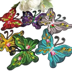 6 pz/lotto mix color butterfly Patch cucire vestiti Patch ferro su ricamo Hotfix Applique motivi cucire su adesivi per indumenti