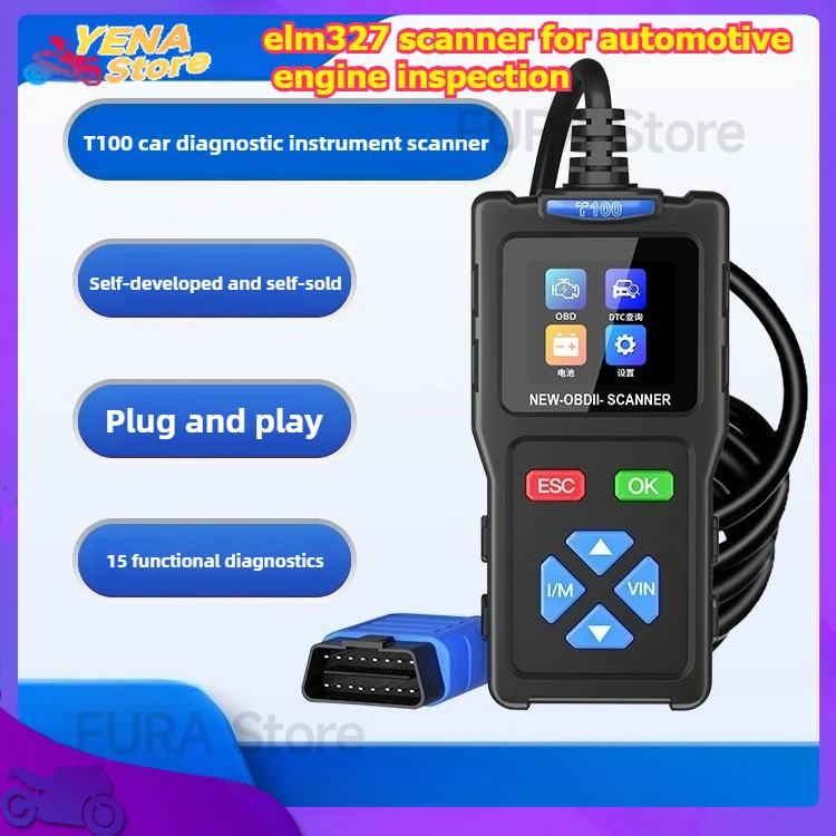 

The T100 OBD2 automotive scanner reads real-time DTC data, finds view frozen frames, and is an automotive diagnostic tool