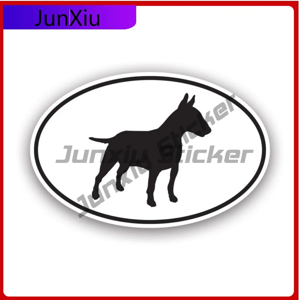 

Bull Terrier Euro Oval Sticker Uv Protected Decals Auto Decor Car Sticker Vinyl Decal Round Sun Protection Waterproof Durable