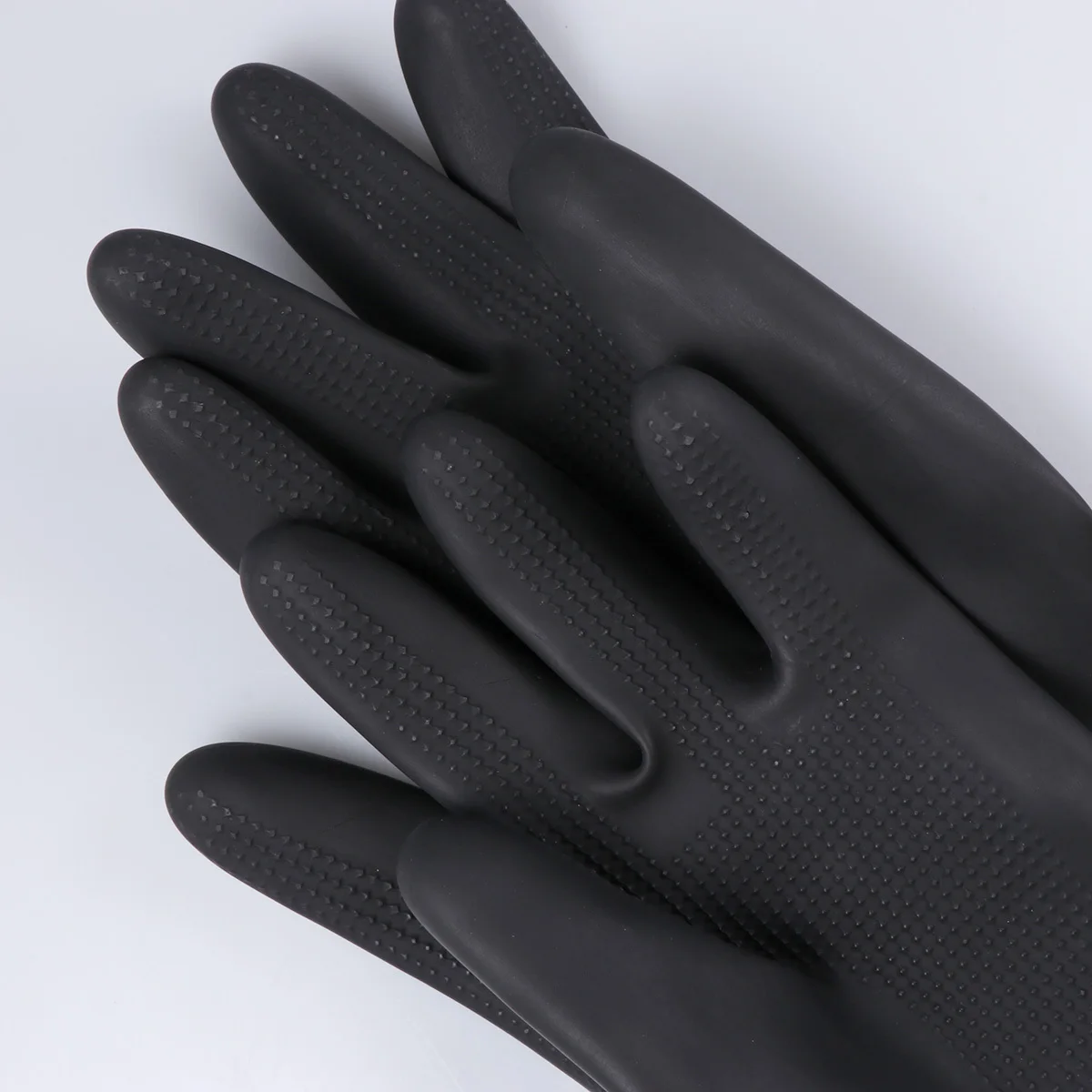 

Thickened Non-Slip Latex Protective Gloves Oil-Proof Wear-Resistant Labor Safety Gloves for Plumbing Kitchen Electrician Black
