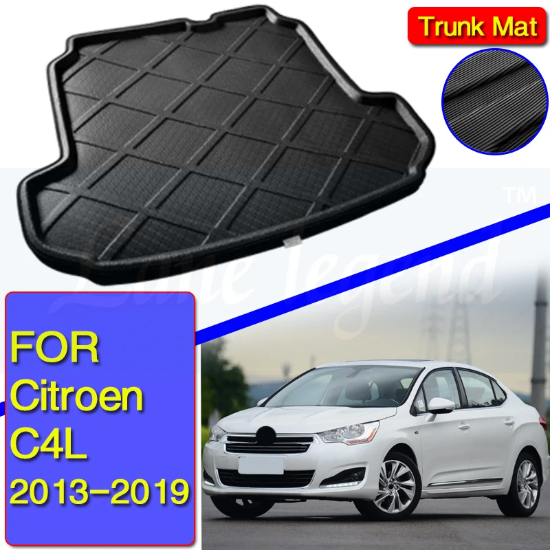 

High Quality Rear Trunk Cargo Mat Floor Tray Boot Liner Waterproof For Citroen C4 L C4L 2013-2019 Protective Pad Auto part