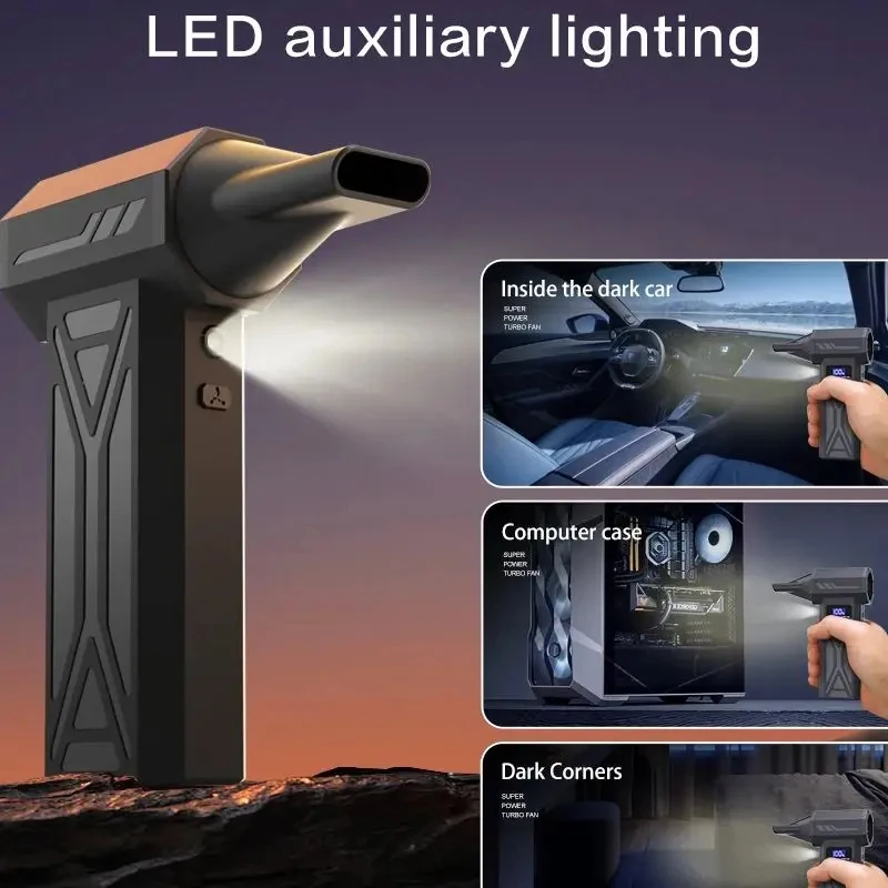 Xiaomi Air Blower 880000Rpm 4 Tingkat Kecepatan Portable Turbo Jet Blower Dengan Lampu LED Dan Indikator Baterai - Peniup Udara Terkompresi Tanpa Kabel