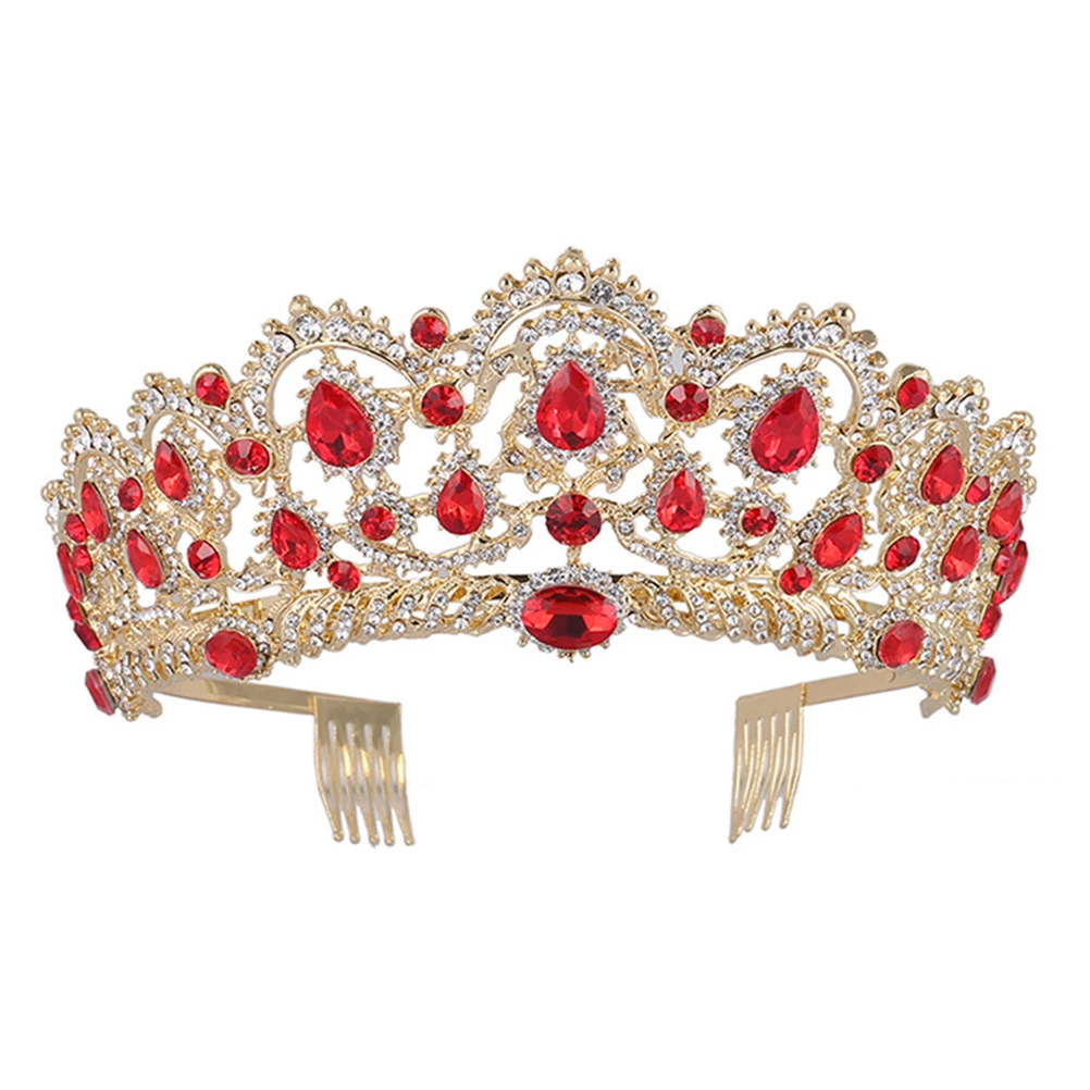 

Rhinestone Crown Screaming Design Tiara Wedding Party Queen Headdress Headband For Women Beauty Dress Up Gift